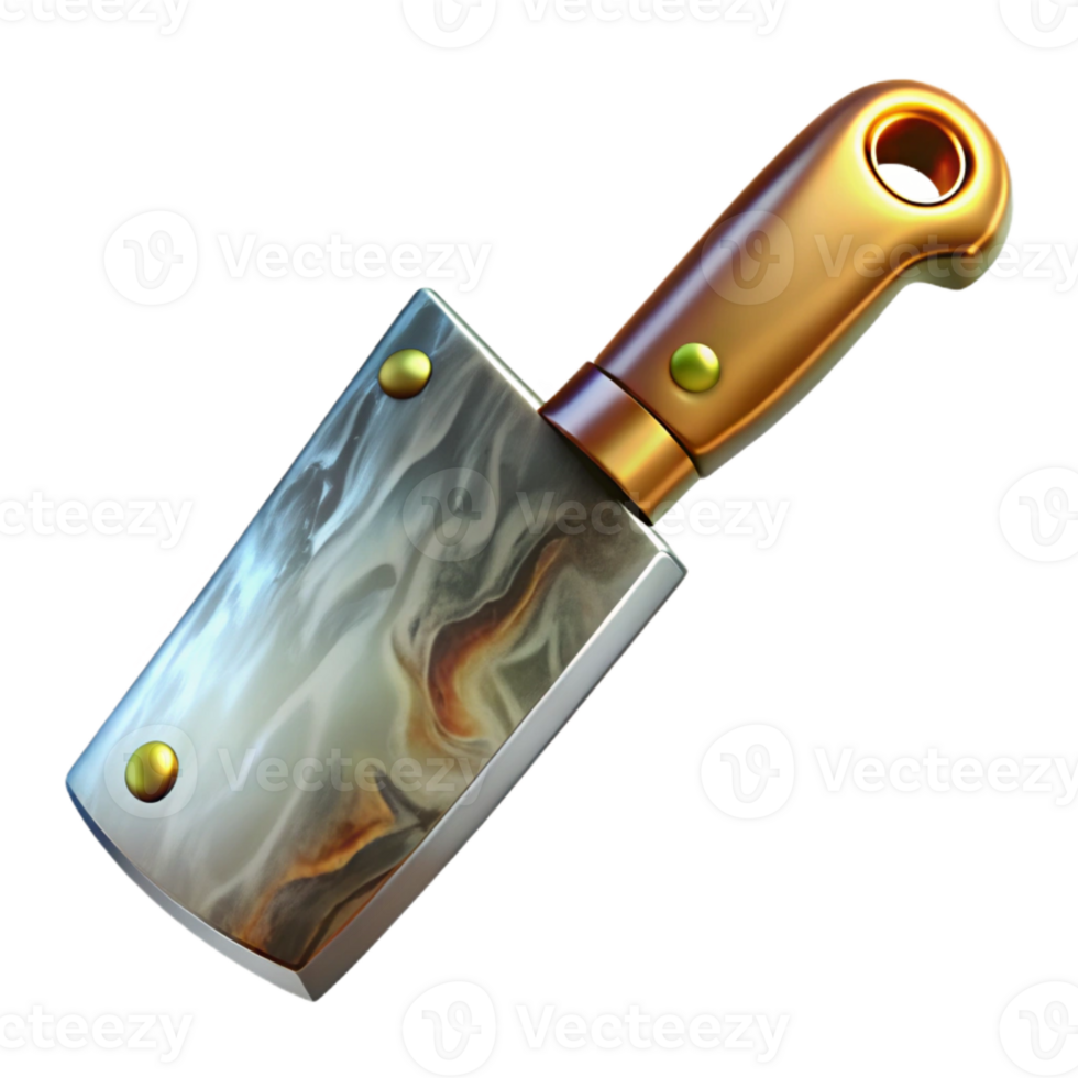 beautiful artistic Meat Cleaver Butcher Knife Heavy Duty Transparent Meat Preparation detailed png