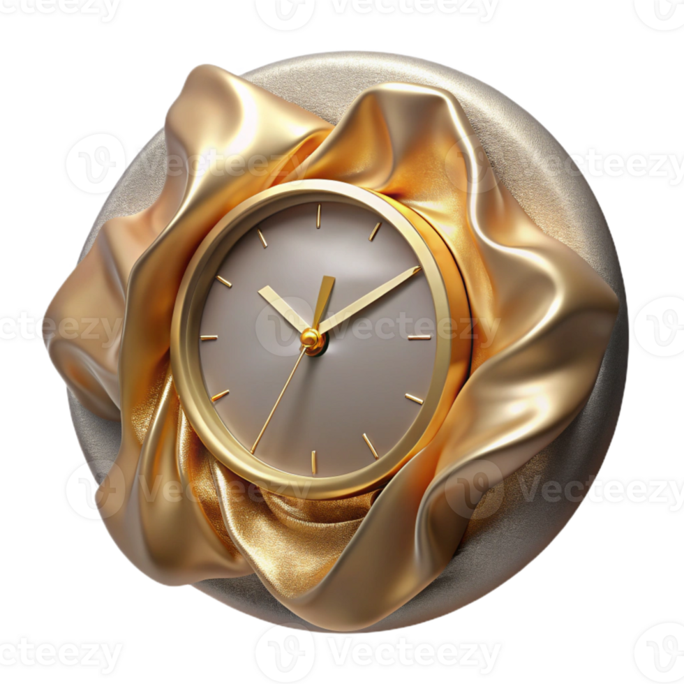beautiful abstract gold Wall Clock Cutout Modern Home Decor Element original png