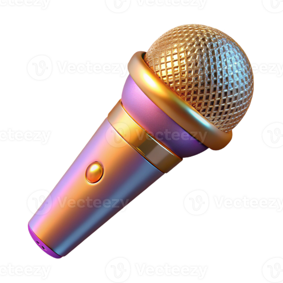 wonderful artistic Microphone Karaoke Singing Performance Isolated detailed png