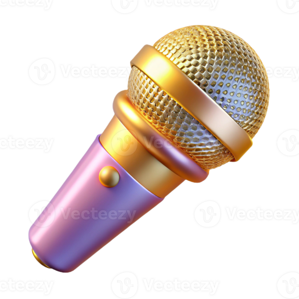 wonderful rustic Microphone Karaoke Singing Performance Isolated authentic png