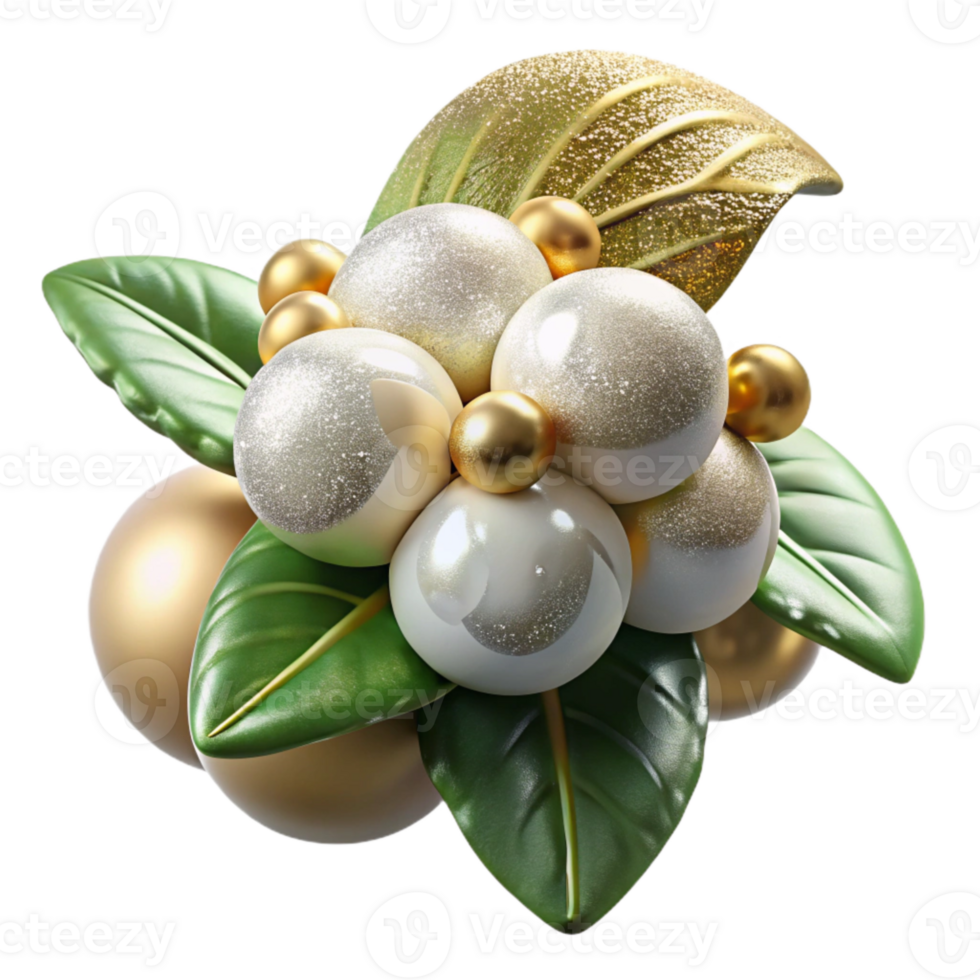 vibrant contemporary Mistletoe Berries White Festive Decoration Isolated original png