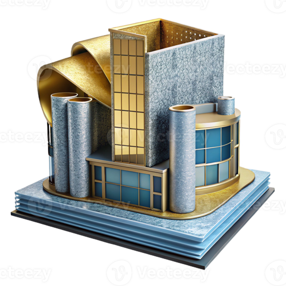 impressive artistic Modern Building Blueprint Cutout Architectural Design high quality png