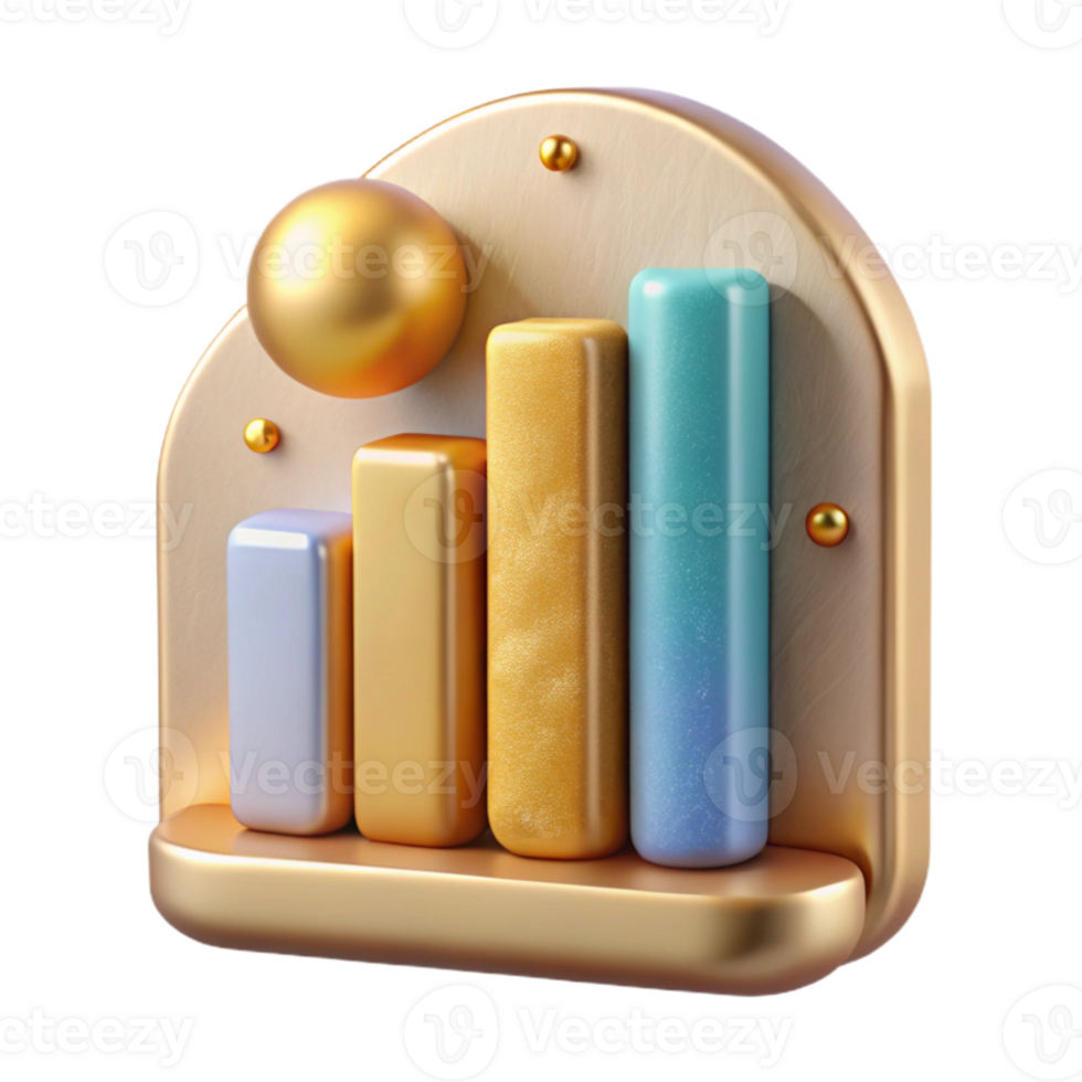 serene traditional Modern Graph Chart Icon Isolated for Data Visualization high quality png