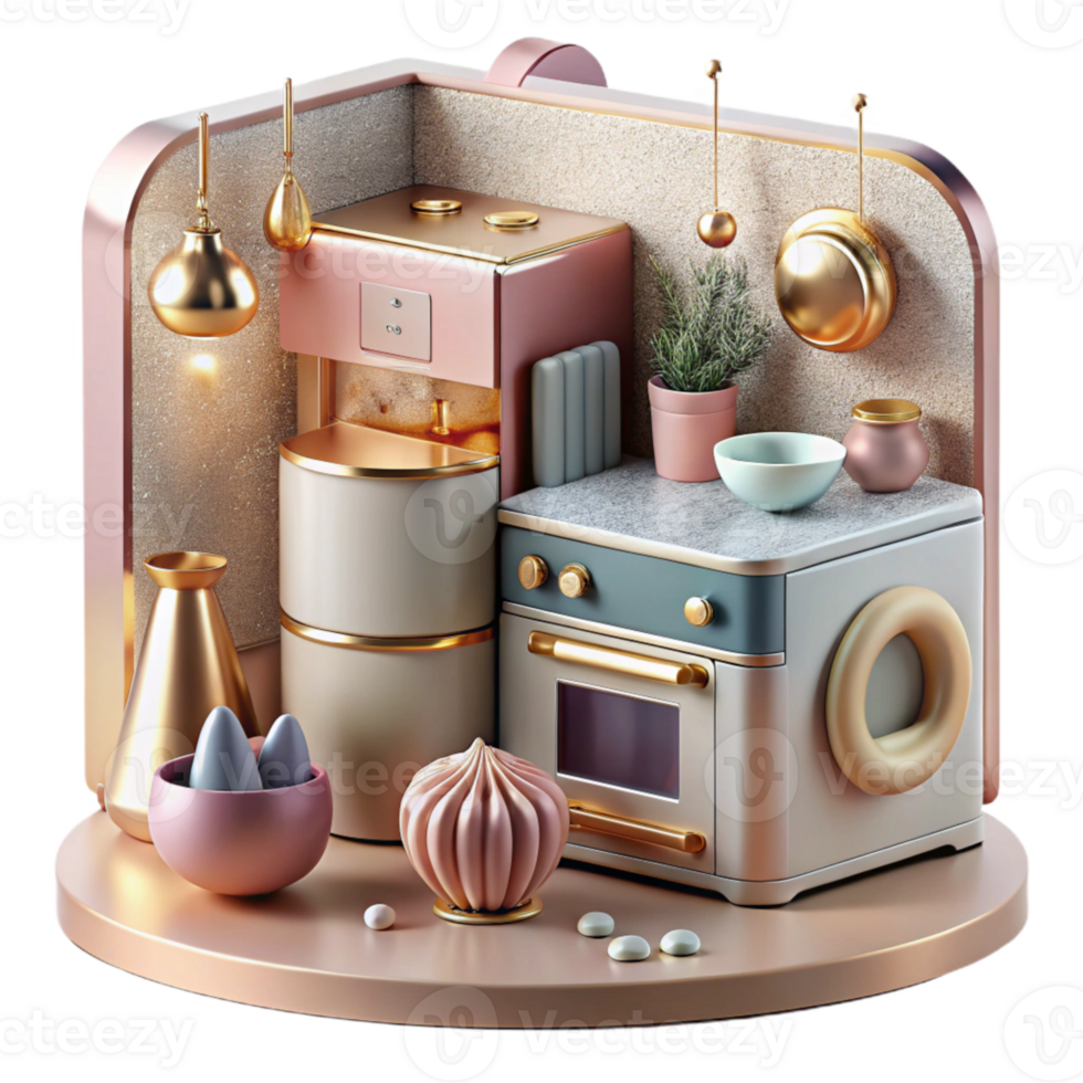 extraordinary creative Modern Kitchen Appliances Isolated Interior Design exclusive png
