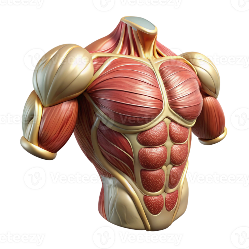 dramatic minimalist Muscular System Anatomy Isolated Fitness Illustration genuine png
