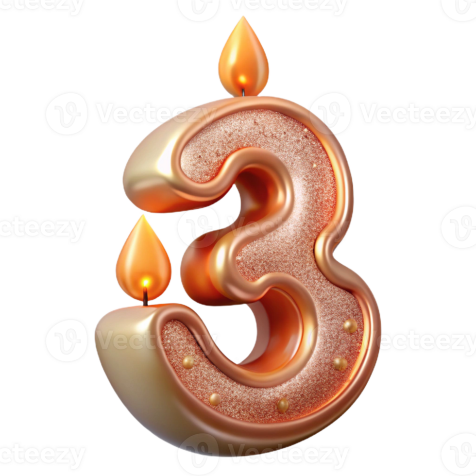 beautiful rustic Number Candles Anniversary Celebration Cutout for Invitations high resolution png