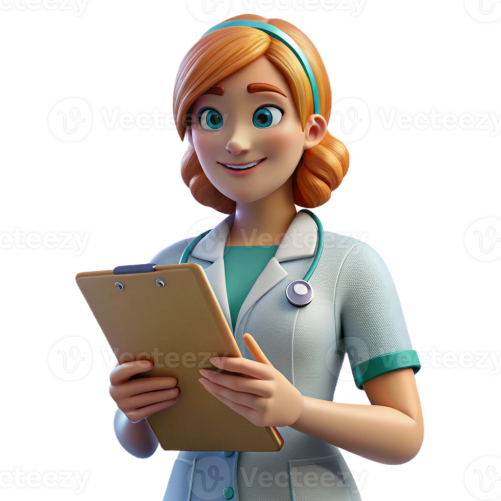 magnificent creative Nurse with Clipboard Isolated for Healthcare Design professional png