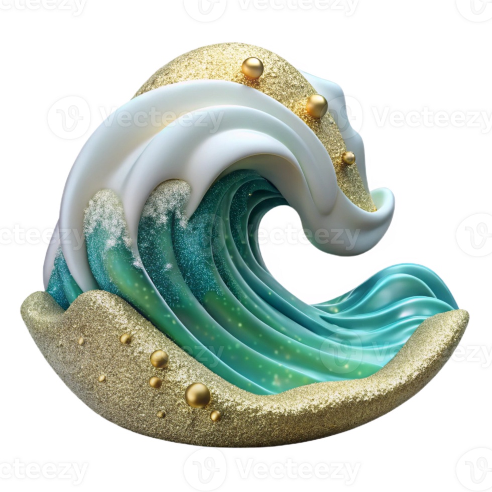 elegant artistic Ocean Wave Crest Isolated Cutout for Surfing Graphics authentic png
