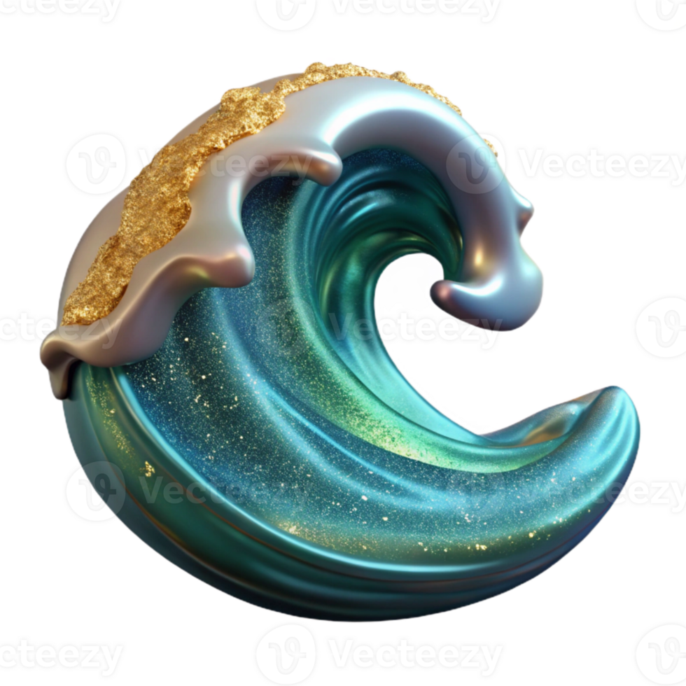 vibrant contemporary Ocean Wave Transparent for Surfing Graphics premium png