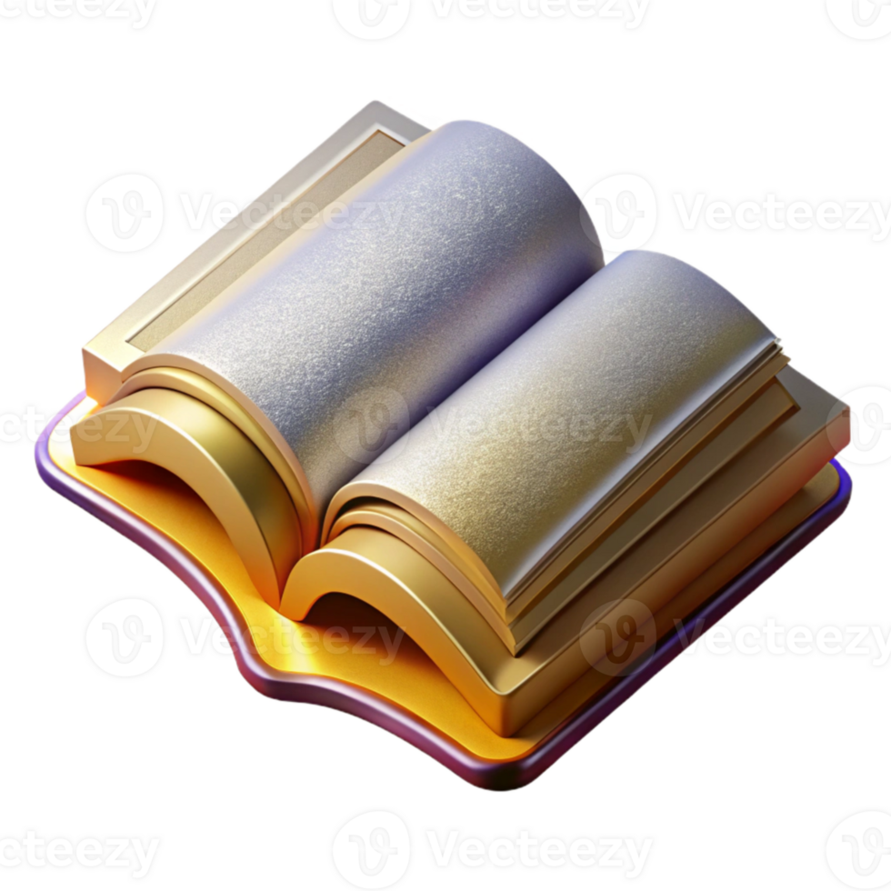 elegant creative Open Book Cutout Isolated for Library Website Graphics genuine png