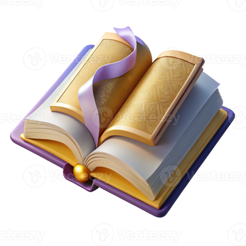 dramatic contemporary Open Book with Bookmark Isolated for Learning Resources high quality png