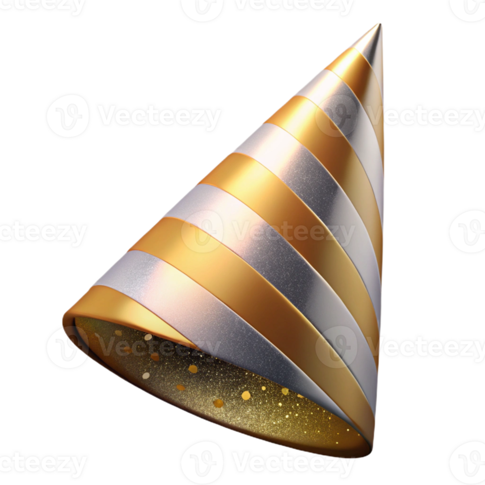 wonderful classic Party Hat Striped Cone Cutout for Invitations high resolution png