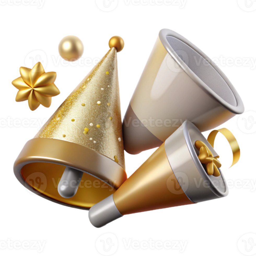 magnificent abstract Party Hats and Noisemakers Cutout for Event Design authentic png