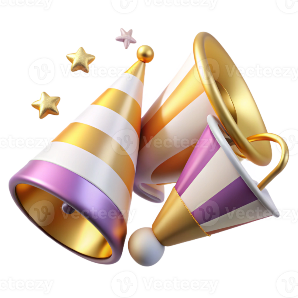wonderful creative Party Hats and Noisemakers Cutout for Event Design high resolution png