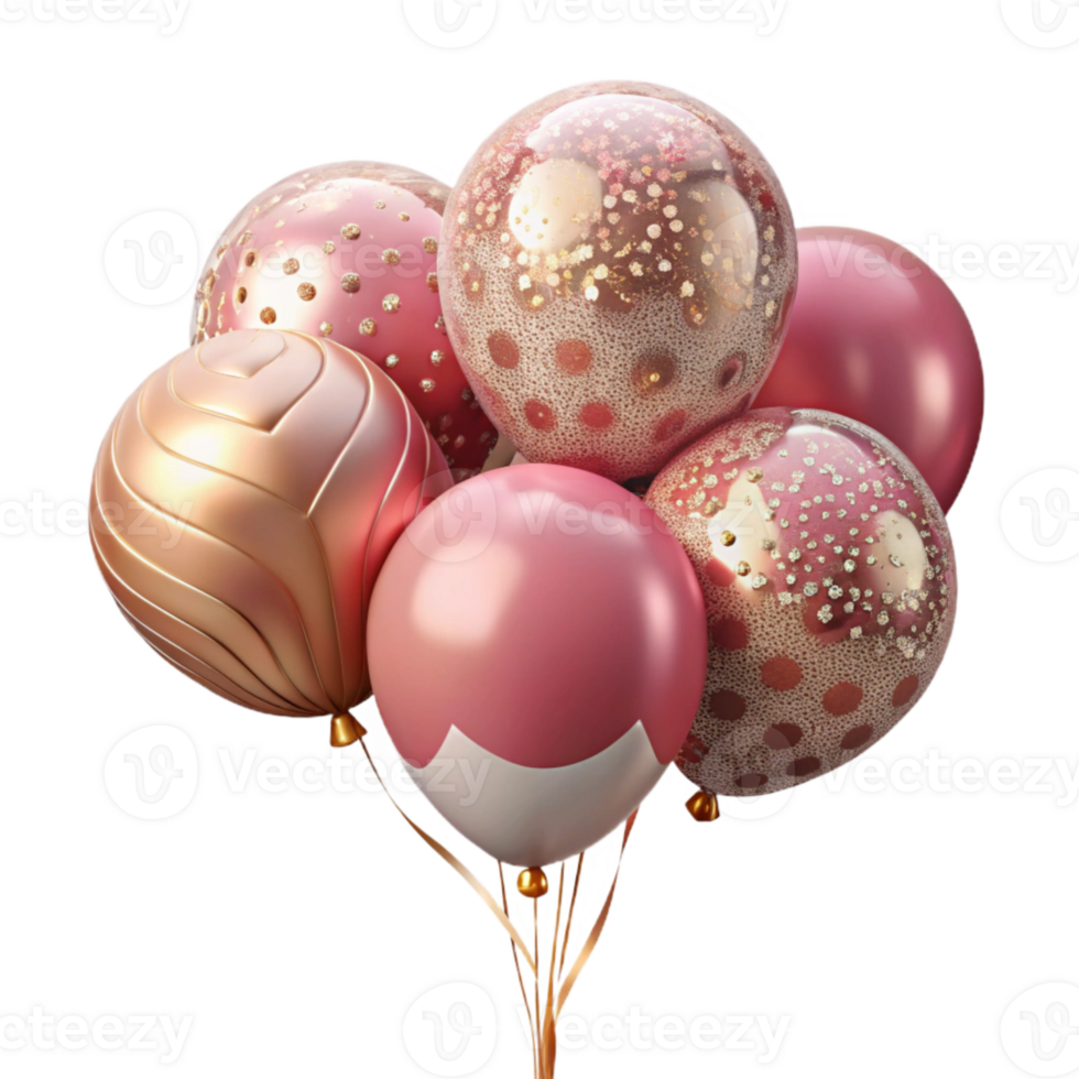 stunning abstract Pink Balloons Celebration Decor Transparent Background professional png