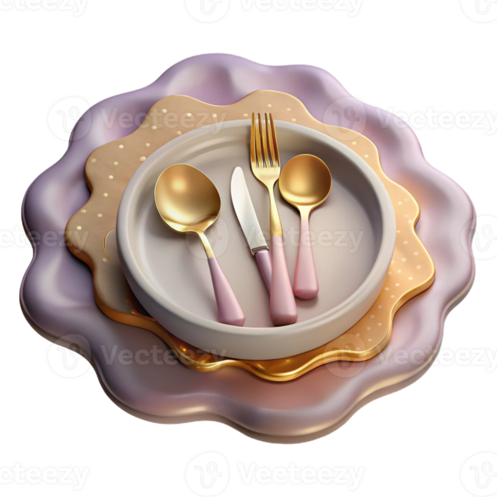 impressive abstract Placemat with Cutlery Cutout for Table Setting Designs premium png