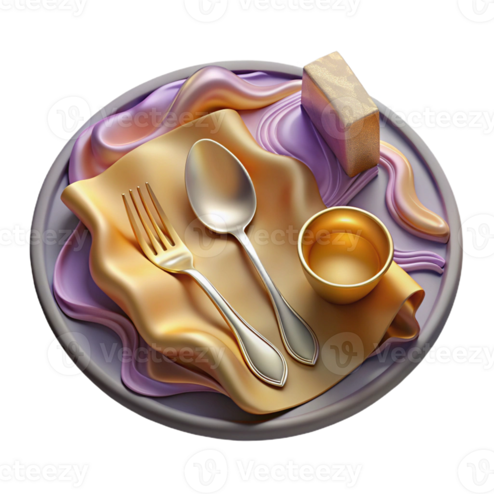 elegant abstract Placemat with Cutlery Cutout for Table Setting Designs png