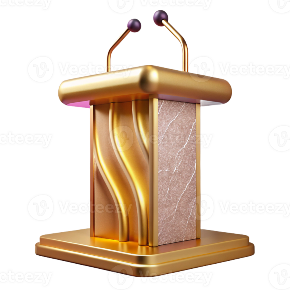 vibrant minimalist Podium Presentation Stand Public Transparent for Speaking Events png