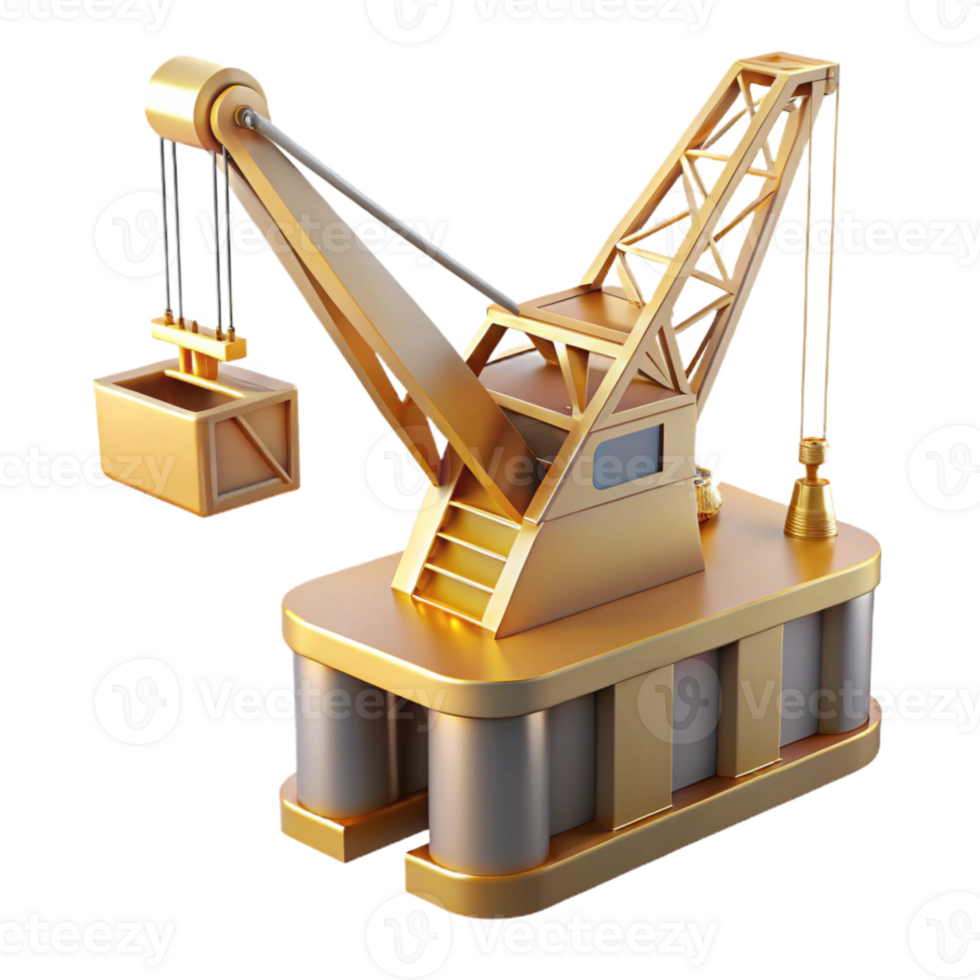 serene minimalist Port Crane Isolated Cutout for Harbor Operations high resolution png