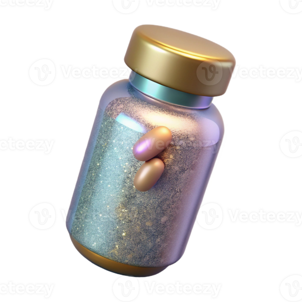 vibrant minimalist Prescription Bottle Pill Container Isolated detailed png
