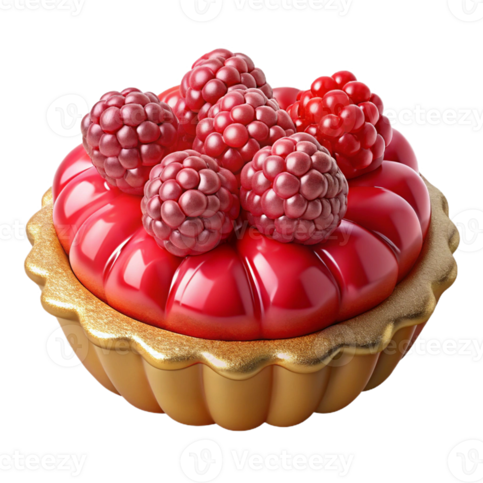 beautiful traditional Raspberry Red Berry Fruit Tart Filling Transparent for Pastry Shops png