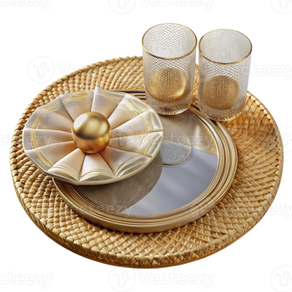 impressive classic Rattan Placemats Transparent Background Dining Decor exclusive png