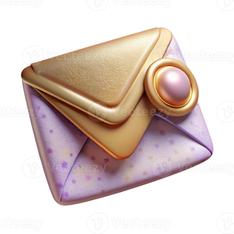 serene classic Realistic Envelope Mockup with Wax Seal Transparent premium png