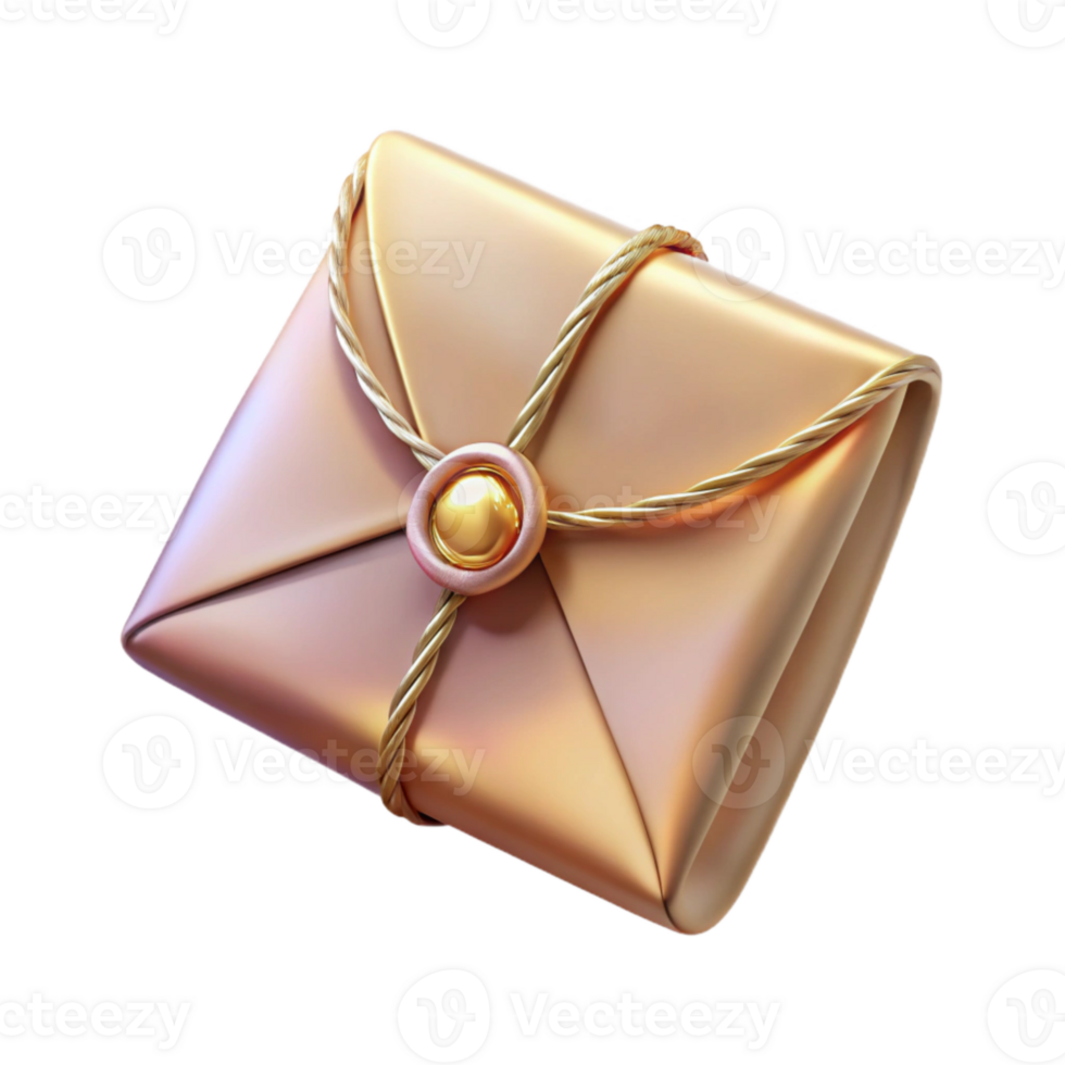 serene contemporary Realistic Envelope Mockup with Wax Seal Transparent authentic png