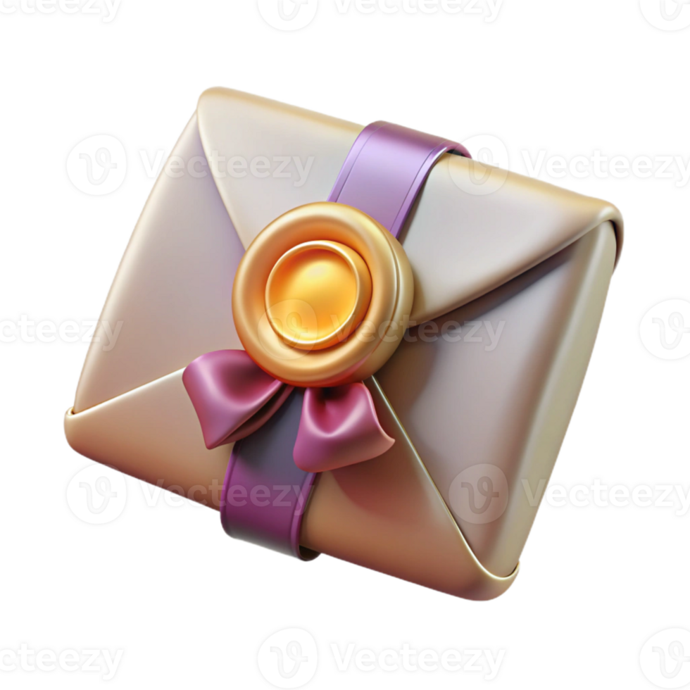 impressive creative Realistic Envelope Mockup with Wax Seal Transparent original png