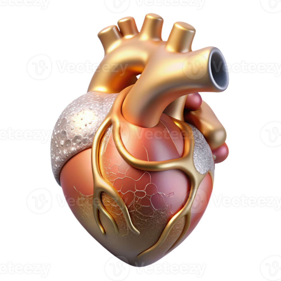 stunning modern Realistic Human Heart Anatomy Isolated for Medical Use detailed png