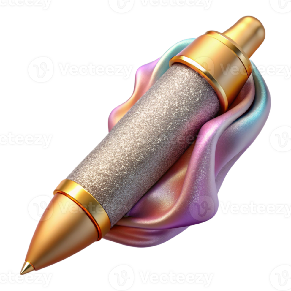wonderful contemporary Realistic Pen Mockup gold Finish Isolated authentic png