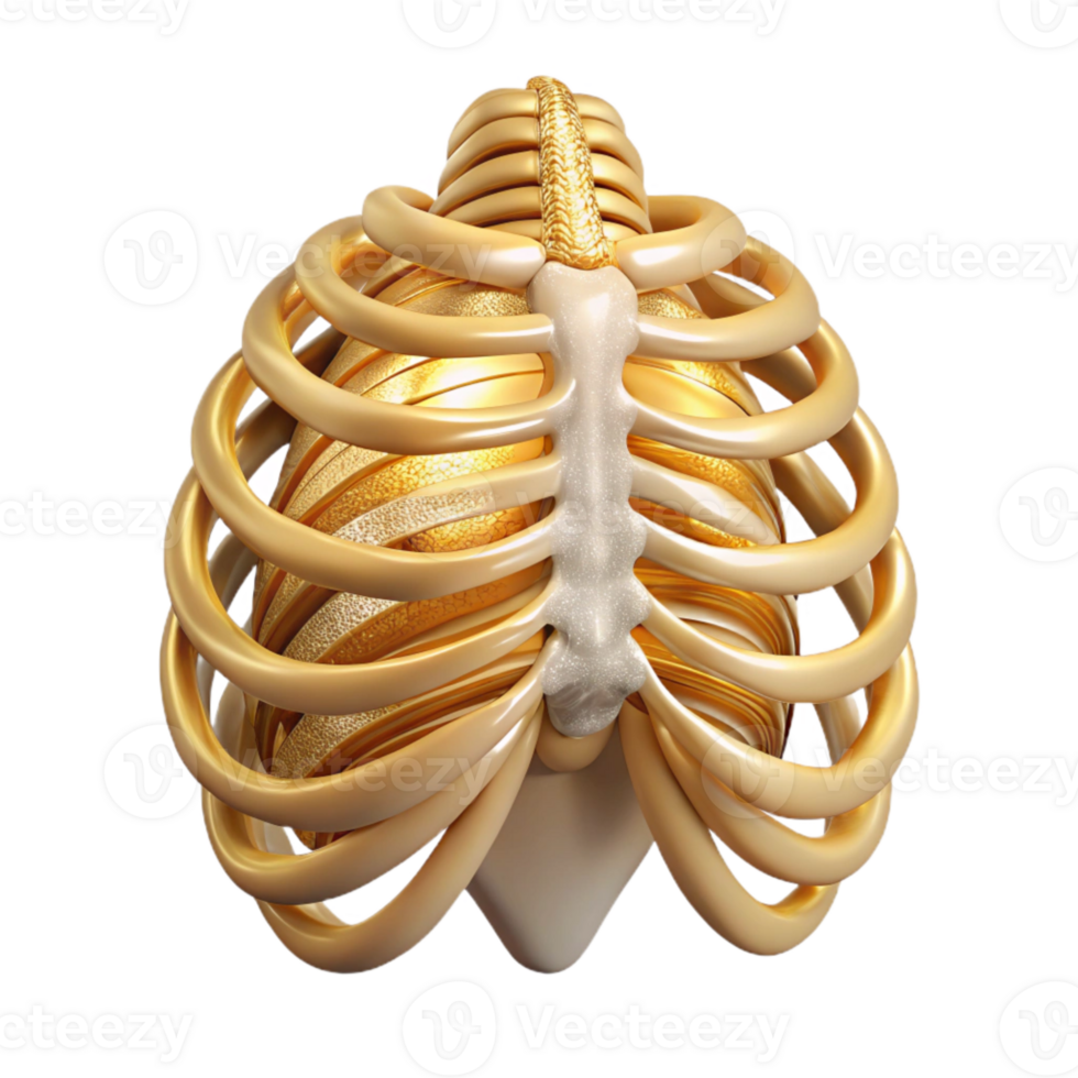 elegant contemporary Rib Cage Anatomy Cutout for Medical Education premium png
