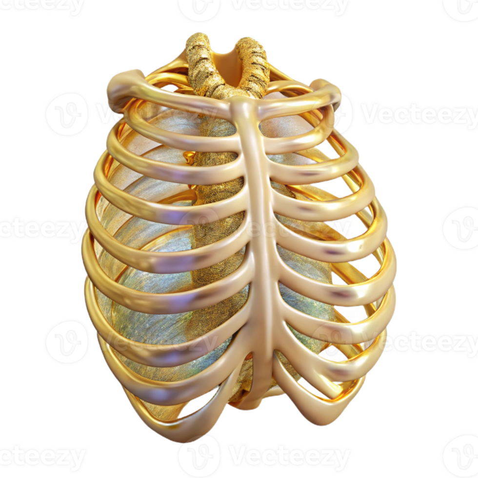 magnificent artistic Rib Cage Anatomy Cutout for Medical Education high quality png