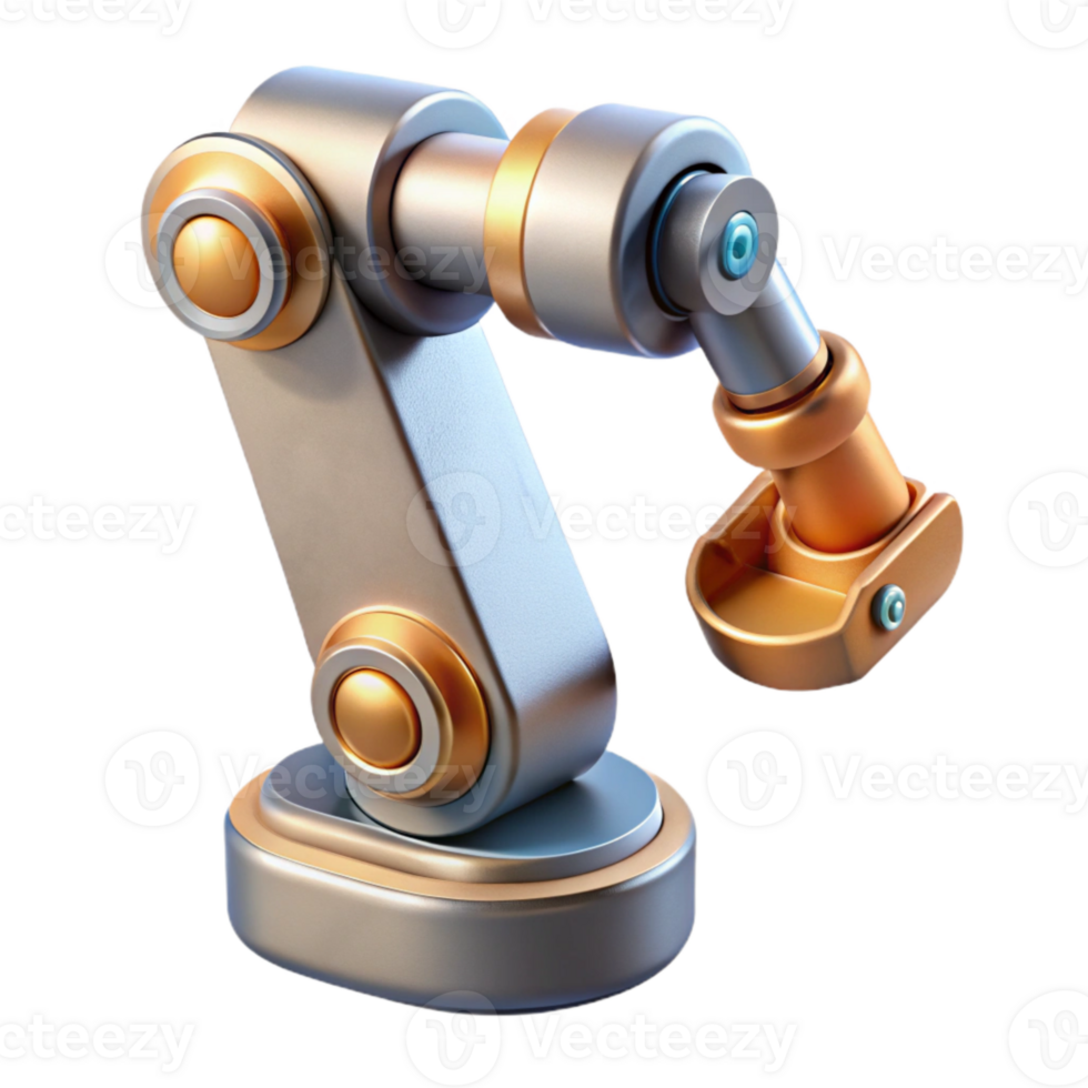 beautiful minimalist Robot Arm Automation Industrial Cutout for Manufacturing Projects premium png