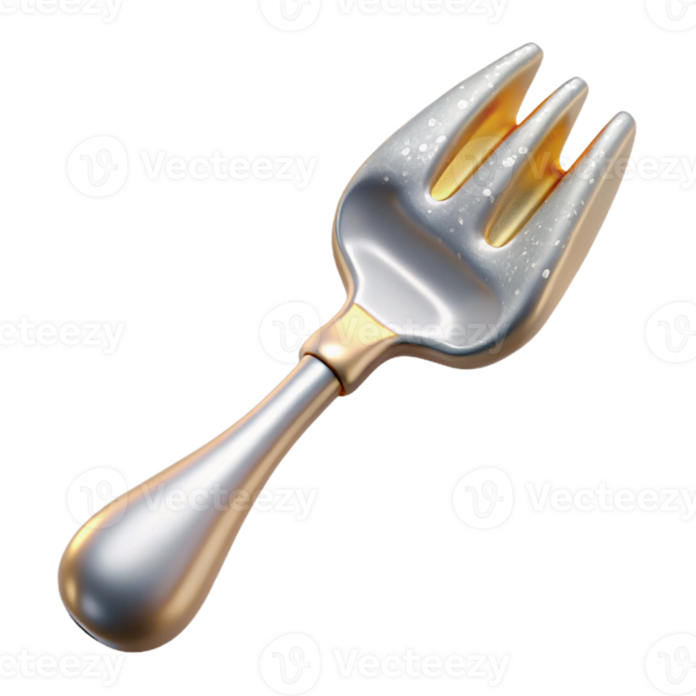 extraordinary minimalist Silver Fork Kitchen Utensil Cutout for Menu Design detailed png