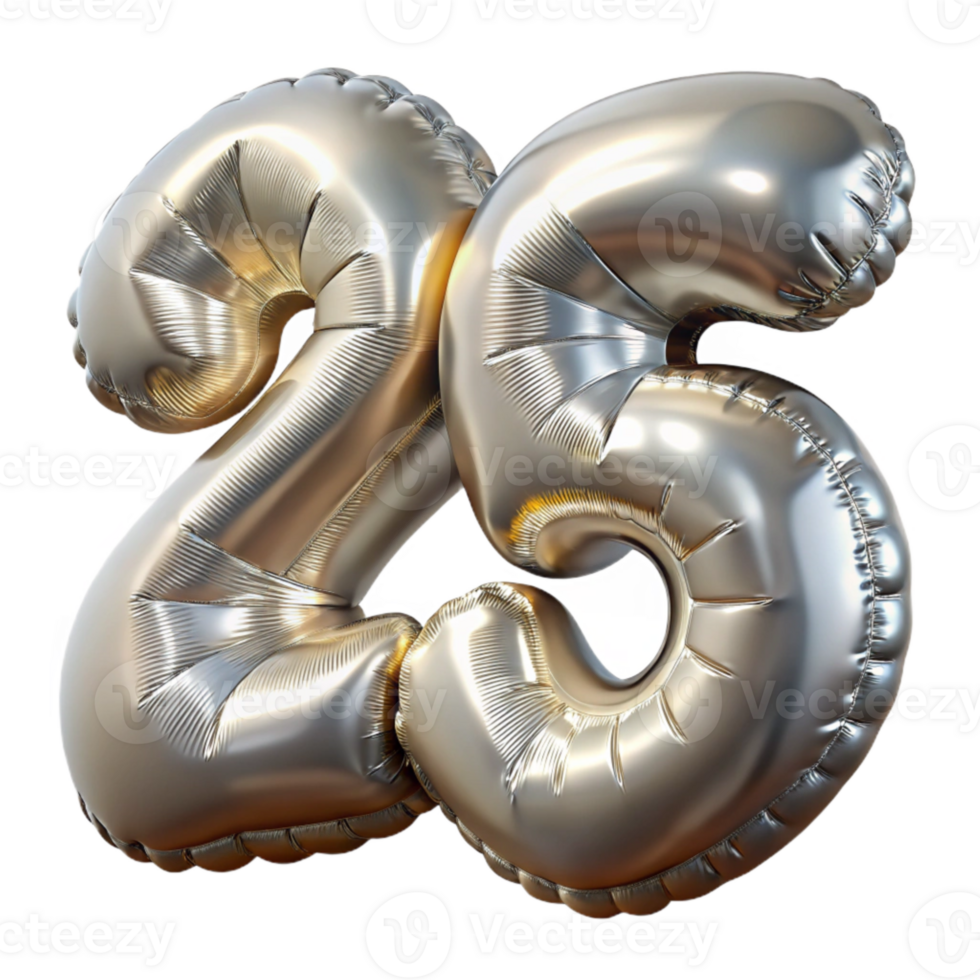 extraordinary minimalist Silver Anniversary Number Balloons Transparent genuine png