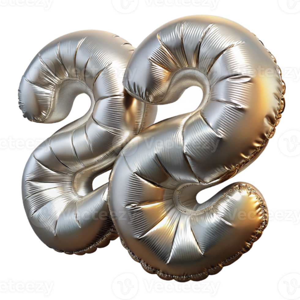 impressive artistic Silver Anniversary Number Balloons Transparent detailed png