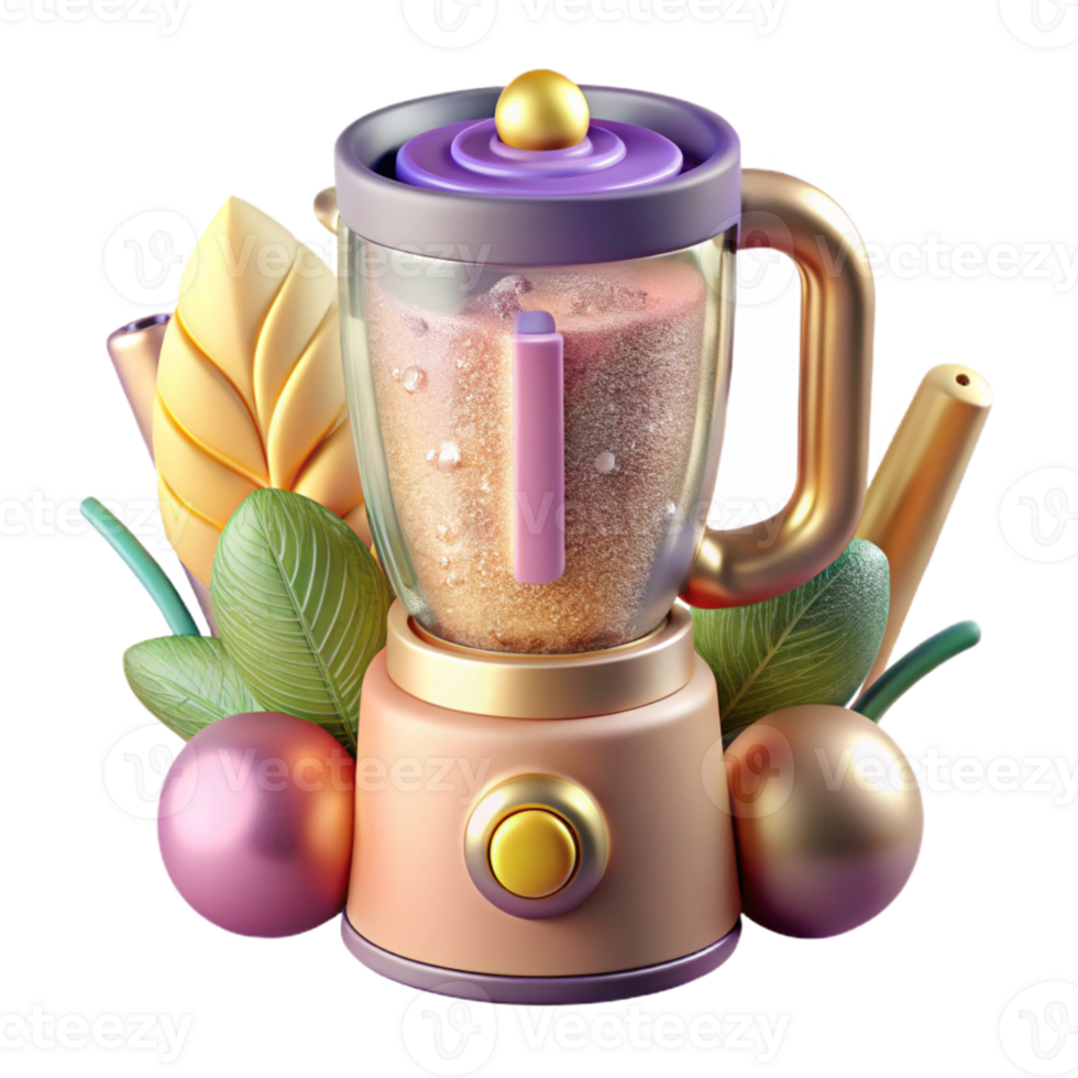 elegant vintage Smoothie Blender with Ingredients Transparent for Health Blogs high quality png