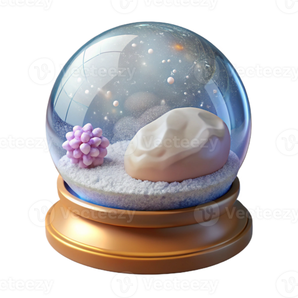 beautiful creative Snow Globe Winter Scene Christmas Decor Isolated png