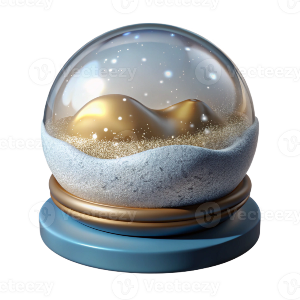 vibrant artistic Snow Globe Winter Scene Christmas Decor Isolated high resolution png