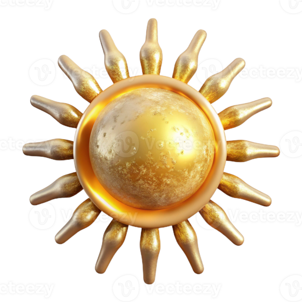 vibrant rustic Sun with Rays Transparent Background for Summer Graphics original png