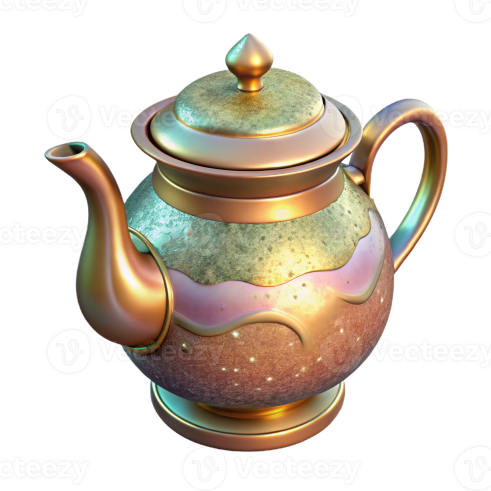 impressive classic Teapot with Herbal Tea Isolated for Wellness Blogs png