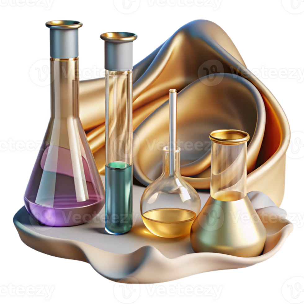 elegant abstract Test Tubes Lab Glassware Science Transparent Experiment Equipment png