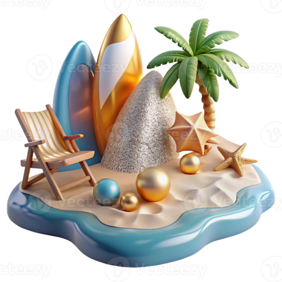 impressive creative Transparent Summer Beach Scene for Vacation Promotions professional png