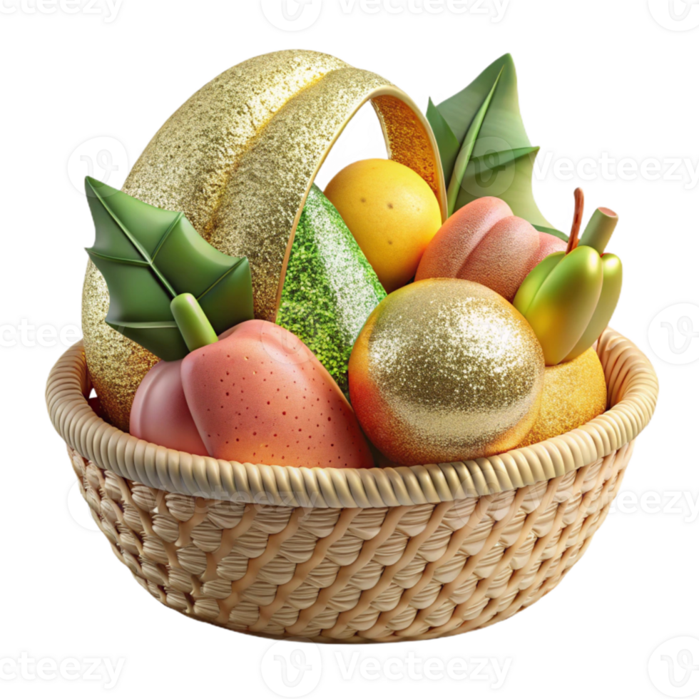 beautiful abstract Tropical Fruit Basket Cutout for Food Illustrations high resolution png