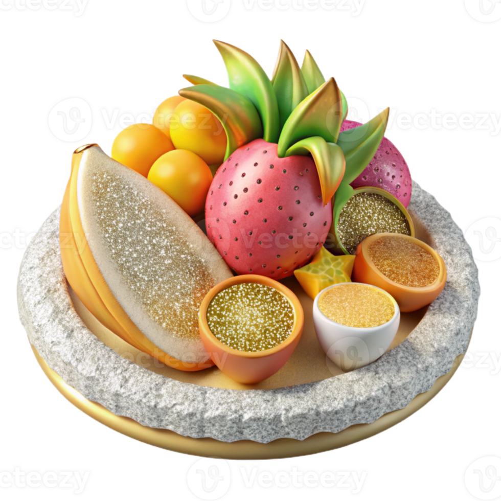 vibrant creative Tropical Fruit Platter Cutout for Food Photography professional png