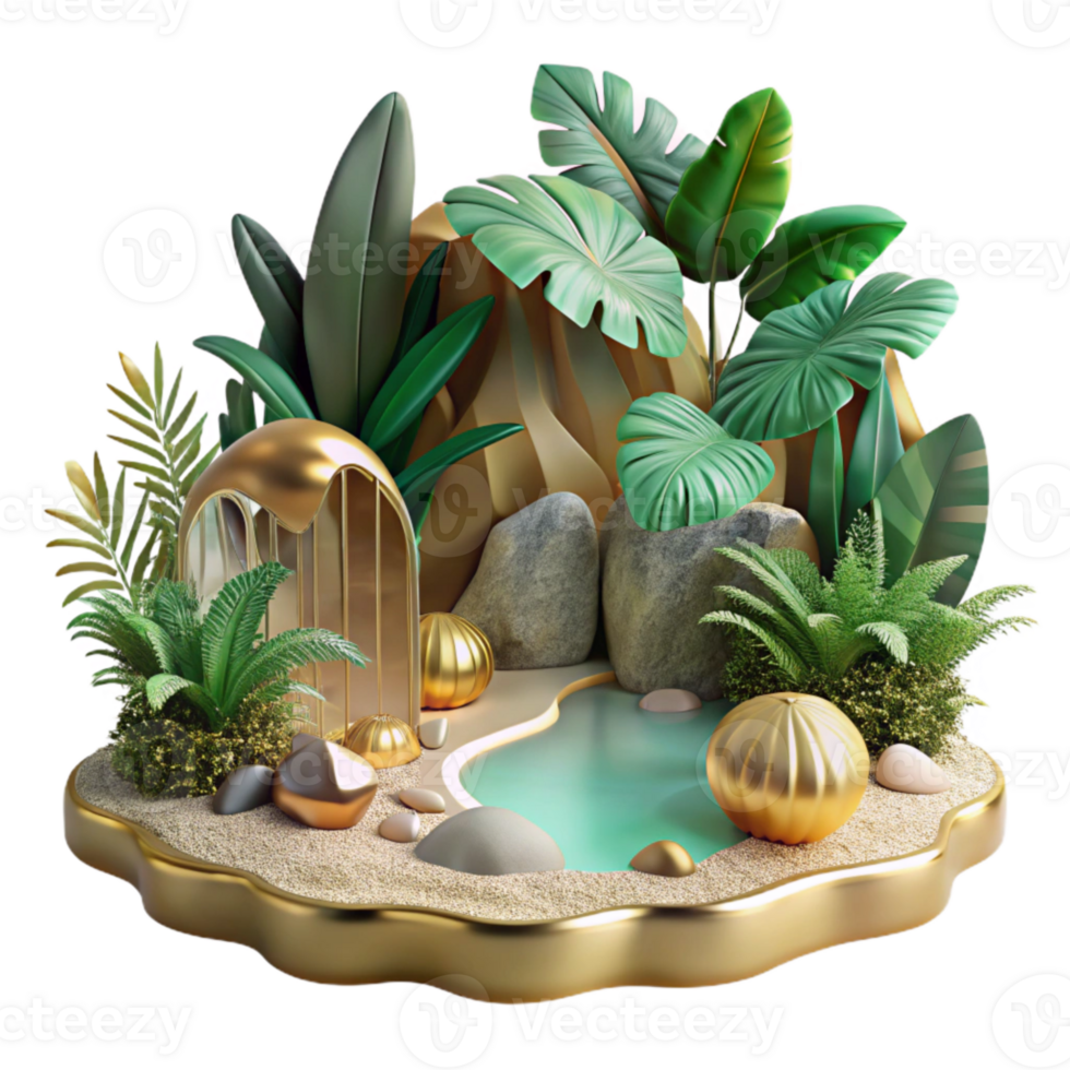 beautiful creative Tropical Rainforest Scene Cutout for Nature Illustrations genuine png