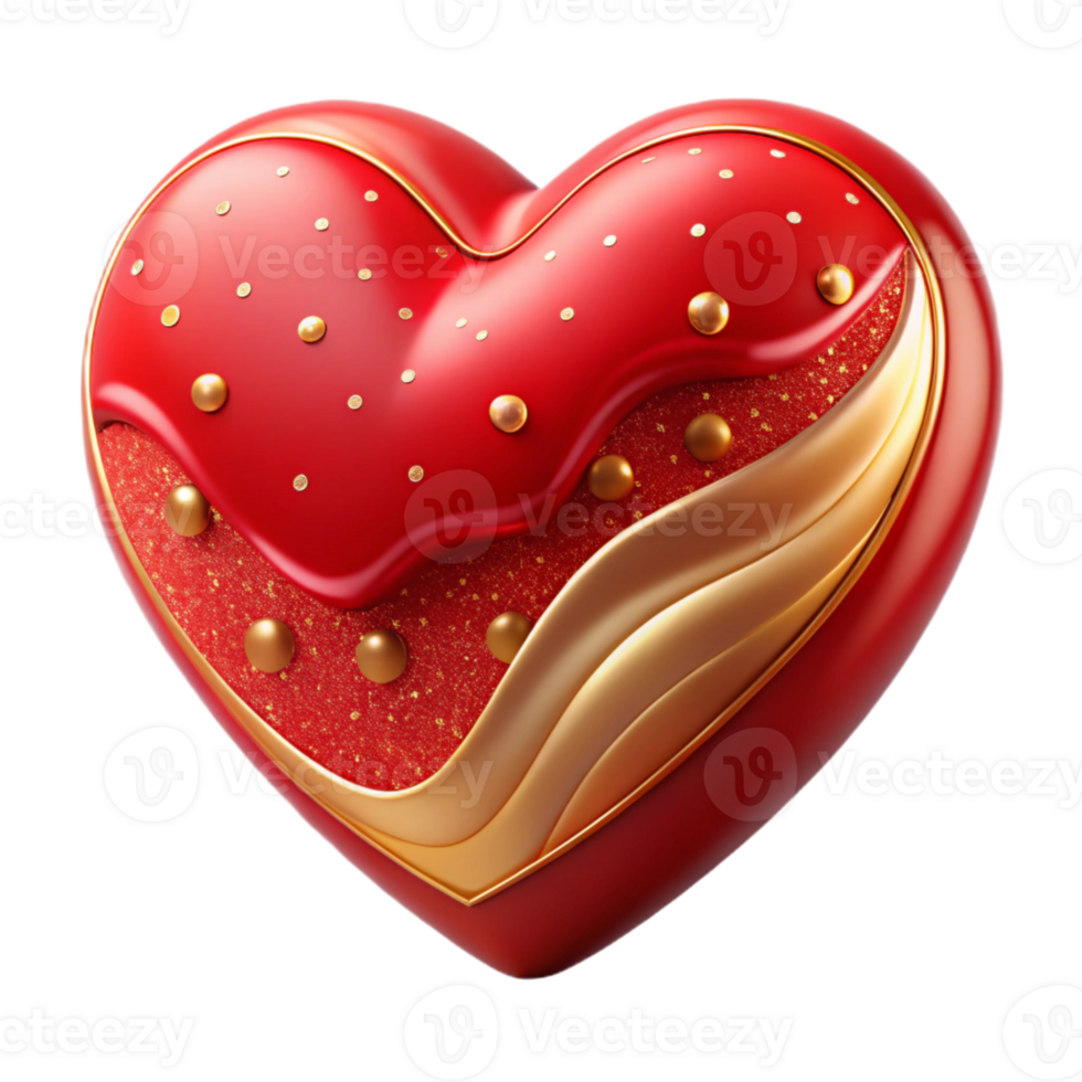 wonderful creative Valentines Day Red Heart Icon Cutout for Romantic Symbols detailed png