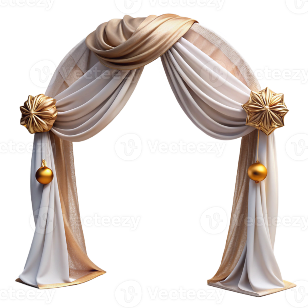 beautiful modern Wedding Arch Draped Fabric White Cutout for Ceremony Backdrops high quality png
