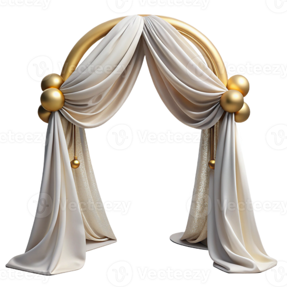 wonderful modern Wedding Arch Draped Fabric White Cutout for Ceremony Backdrops professional png